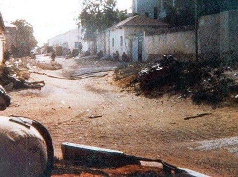 The only photo was taken during the 1st Battle of Mogadishu (the Black Hawk Down incident) on October 3, 1993, in Somalia