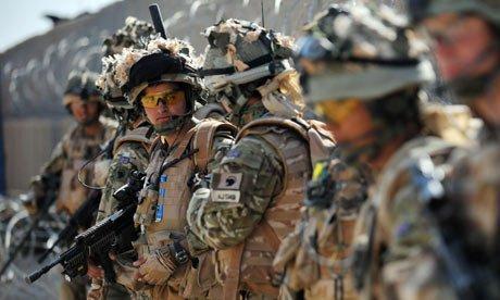 Gurkha soldiers serving in British Army preparing for the drills