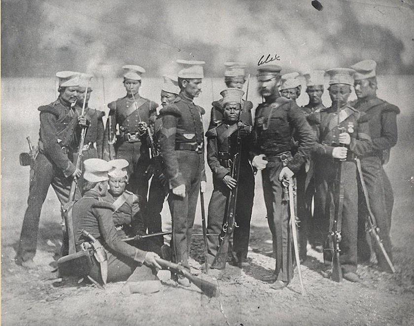 The Nusseree Battalion, later known as the 1st Gurkha Rifles, in 1857