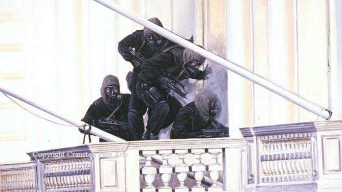 Operation NIMROD: Siege of Iranian embassy in London, 1980 John McAleese and his team on the balcony