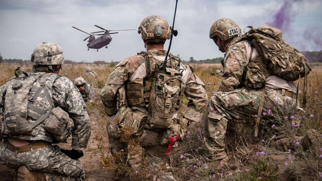 Tactical Air Control Party (TACP) operators during the training