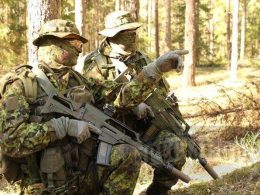 Estonian Special Operations Forces ESTSOF operators during the small-unit tactics drill