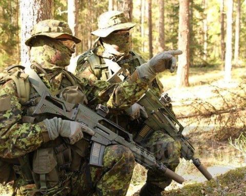 Estonian Special Operations Forces ESTSOF operators during the small-unit tactics drill