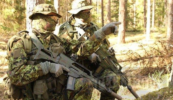 Estonian Special Operations Forces ESTSOF operators during the small-unit tactics drill