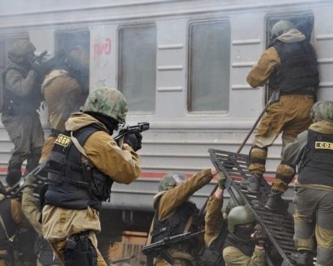 Spetsnaz SOBR during the training exercise