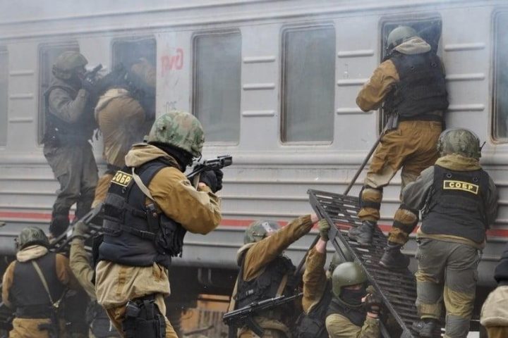 Spetsnaz SOBR during the training exercise