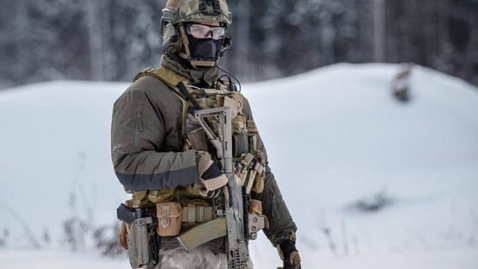Russian SOF Operator brandishing his AK-style rifle