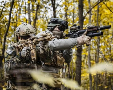 MARSOC Raiders aiming their weapons during the training