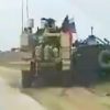 Road Rage US Armored Vehicle drive off Russian GAZ Tigr off the road