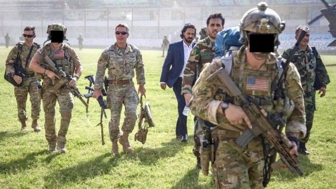 Delta Force operators provide personal security for General Austin Miller; During his arrival to Kunduz Province, Afghanistan, 2019