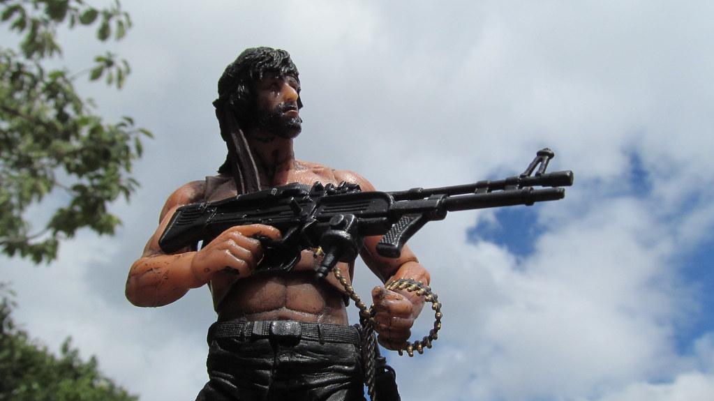 John Rambo with M60 machine gun