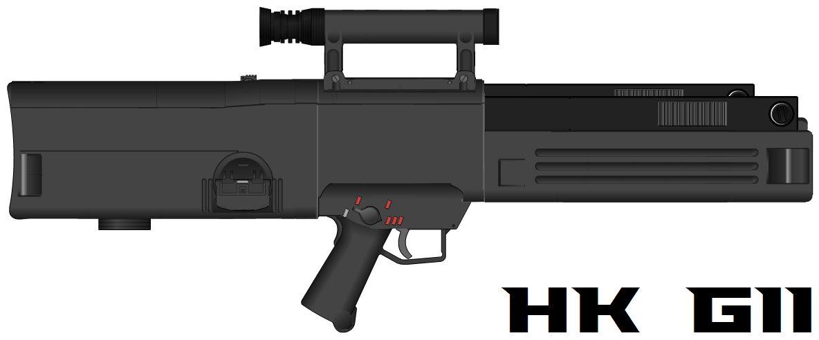 Heckler & Koch G11 was a revolutionary designed prototype chambered in 4.73 mm cartridge 