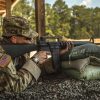 M16A2 US soldier on shooting range