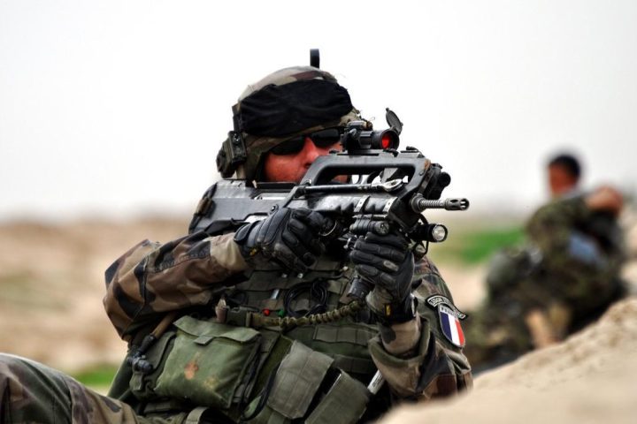 French soldier armed with FAMAS bullpup assault rifle