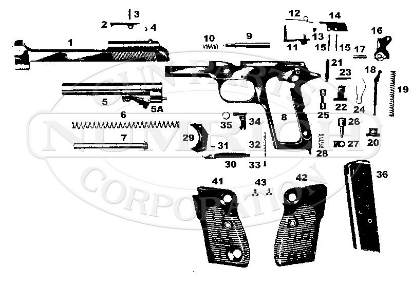 Helwan Brigadier, also known as Egyptian Contract Model 951 - diagram