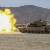 M1A1 Abrams fires its main gun