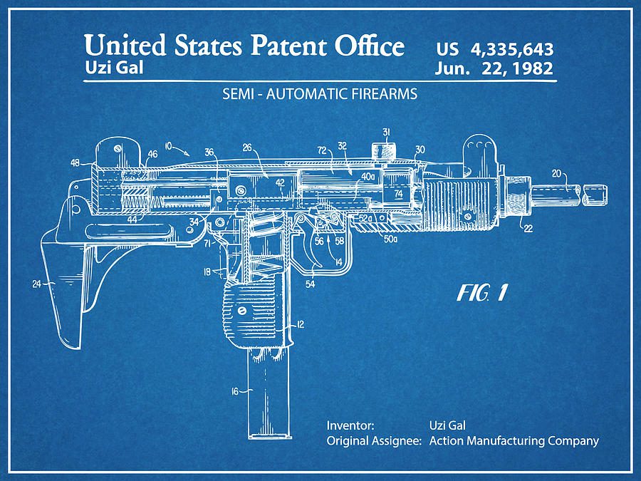 Uzi submachine gun blueprint