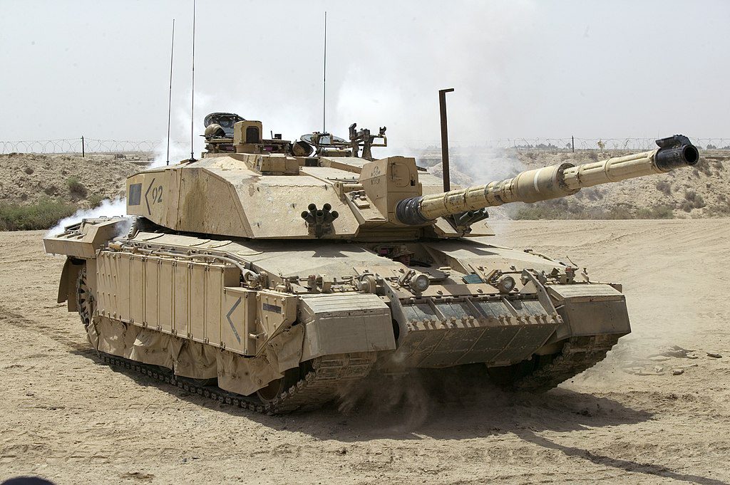 Challenger 2 MBT patrolling outside Basra during Operation Iraqi Freedom 