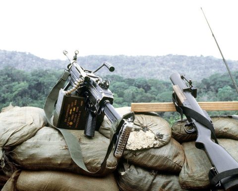 FN Minimi with M79 in Panama in January, 1989