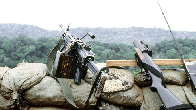 FN Minimi with M79 in Panama in January, 1989