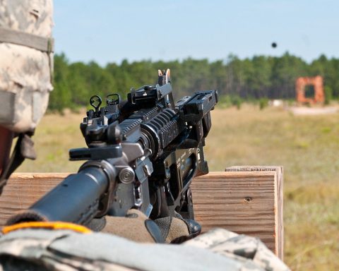 M320 GLM mounted on M4 carbine