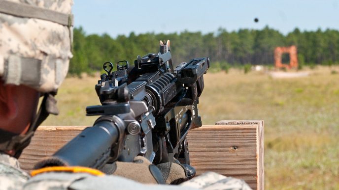 M320 GLM mounted on M4 carbine