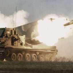 M270 MLRS firing rockets