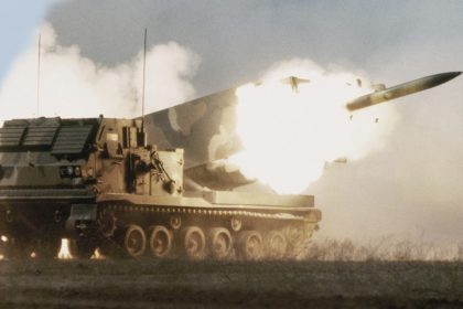 M270 MLRS firing rockets