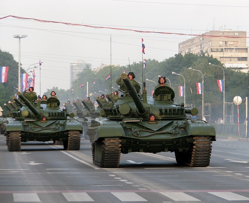 Croatian M-84 tanks at Zagreb military parade in 2015