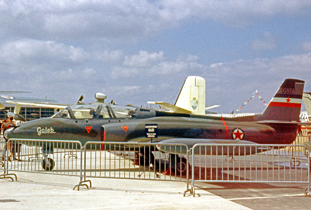 A G-2 Galeb on static display during the 1963 Paris Air Show