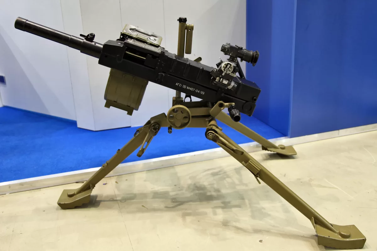 AGS-30 Automatic Grenade Launcher on tripod