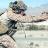 US soldier aiming with his Beretta M9A3