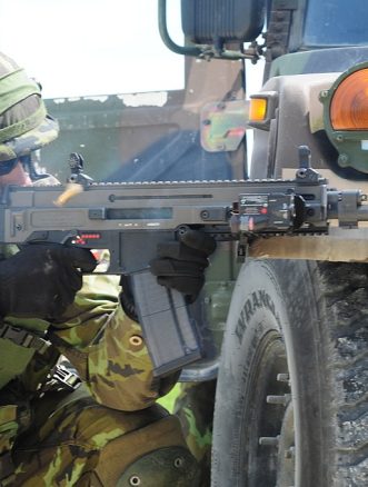 Czech soldier firing CZ 805 BREN A1 assault rifle