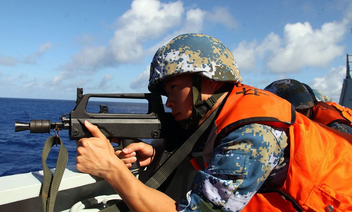 Chinese sailor with QBZ-95B