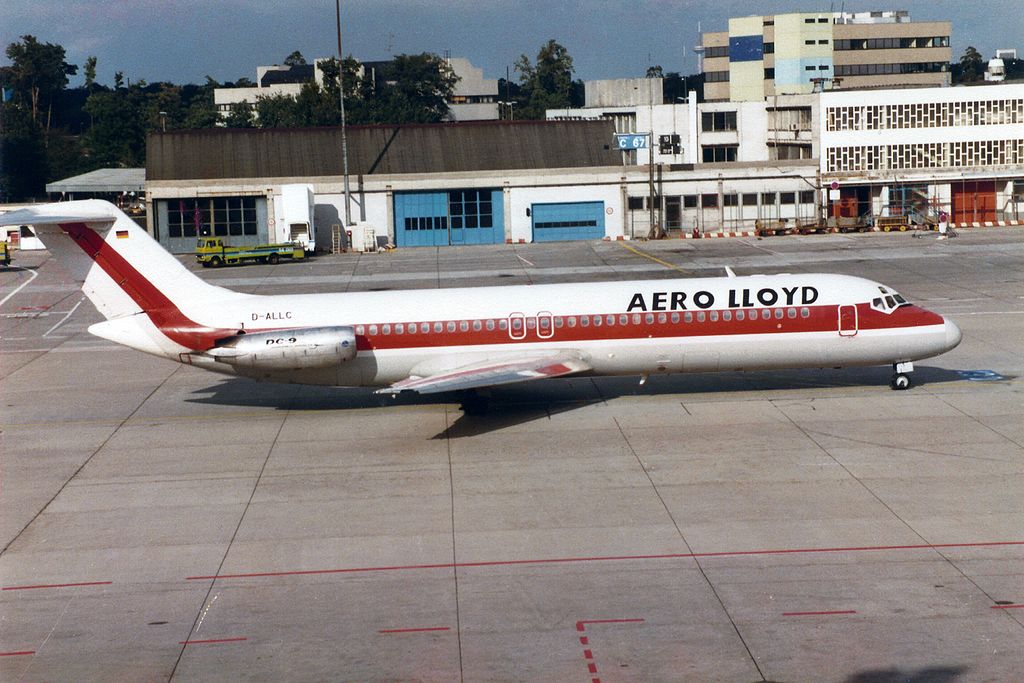 The DC-9 involved in the incident, seen four years later, in service with Aero Lloyd