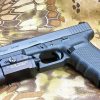 Glock 41 with light installed on rail