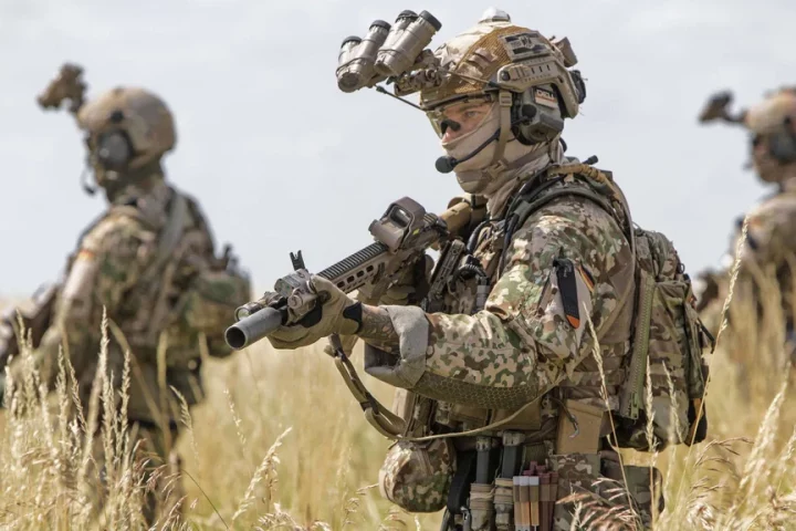 Kommando Spezialkräfte (KSK) operators during the 2021 "Black Star" exercise in Trollenhangen, Northern Germany