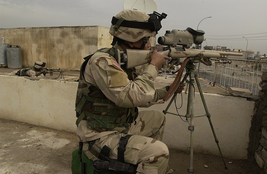 M24 sniper rifle, equipped with an AN/PVS-10 Sniper Night Sight (SNS)
