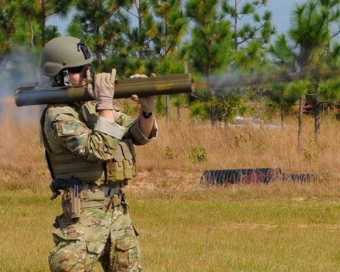 A U.S. Army Special Forces member fires an M72 Light Anti-Armor Weapon during heavy weapons training on Eglin Range, Eglin Air Force Base, Fla., Oct. 29, 2013. Hurlburt Field instructors assisted and trained members of the army during a tactical training exercises