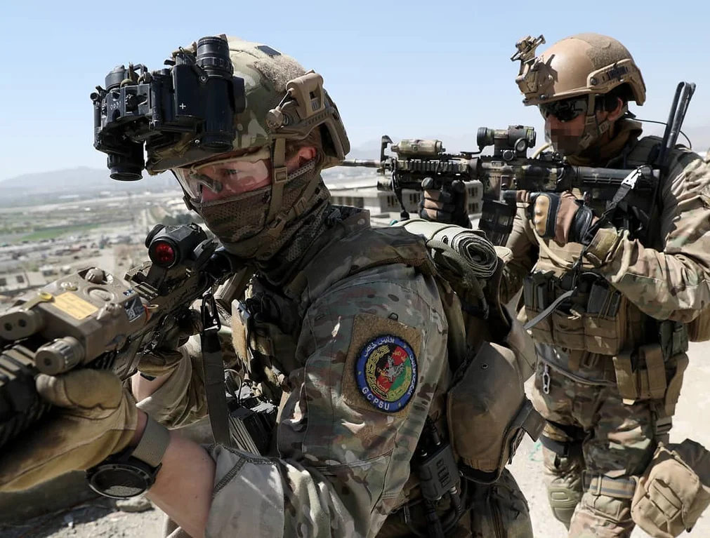 A operator from Norway's MJK wearing the GCPSU patch in Afghanistan