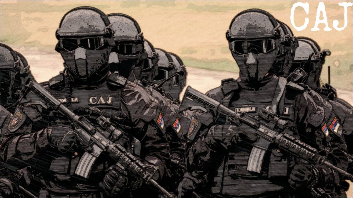 Special Anti-Terrorist Unit operators posing in full tactical gear