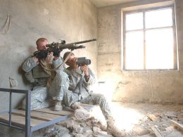 U.S. Army sniper team with the M24 SWS