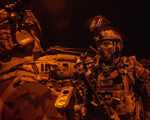 SEALs prepare for a training mission aboard the USS George Washington