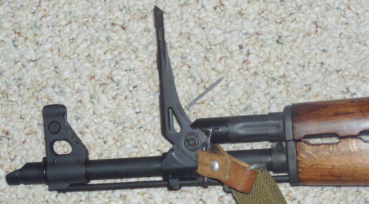 Zastava M70 rifle grenade sight raised
